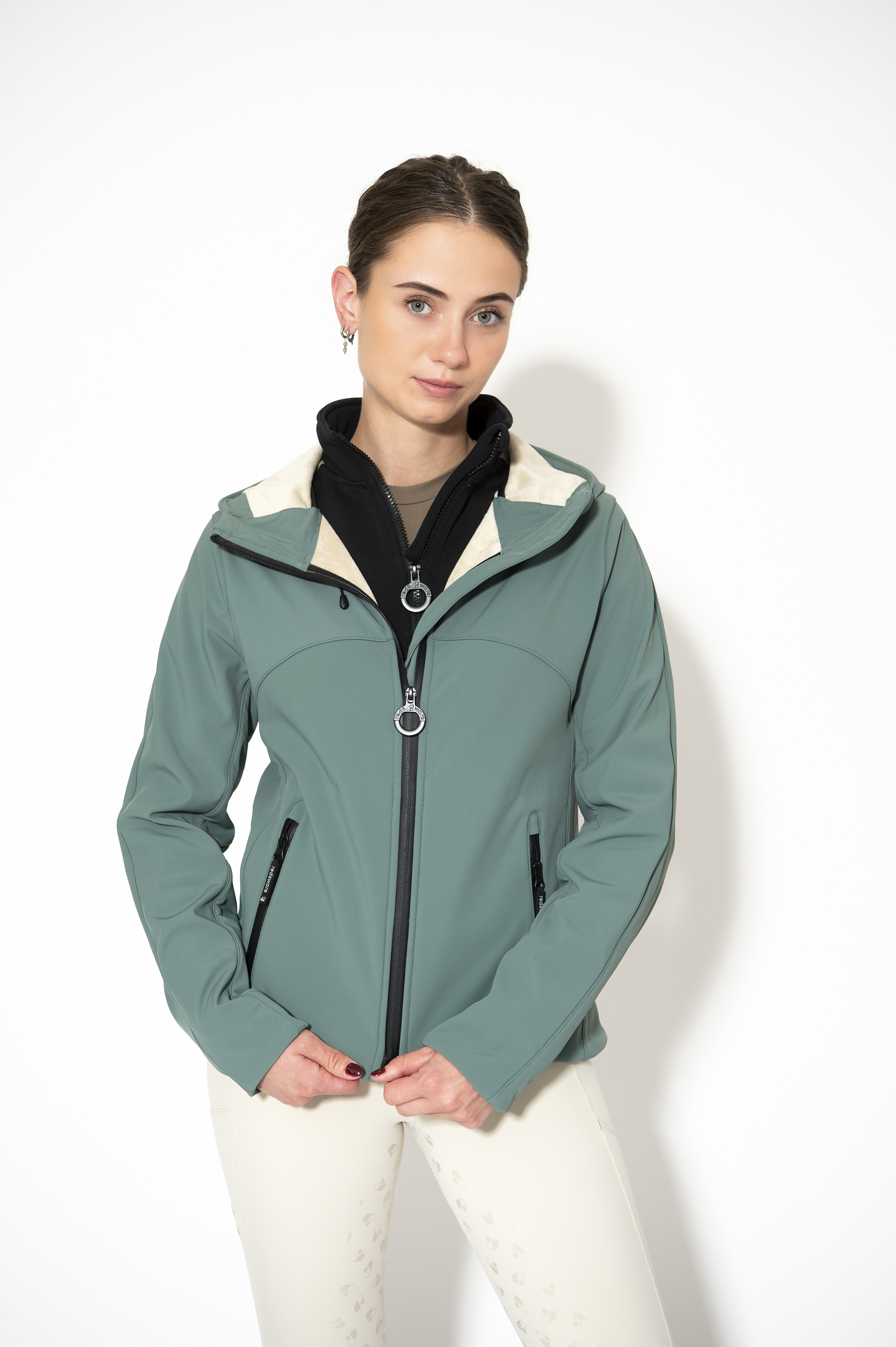 Fleur jacket – Forest, studio photograph 1
